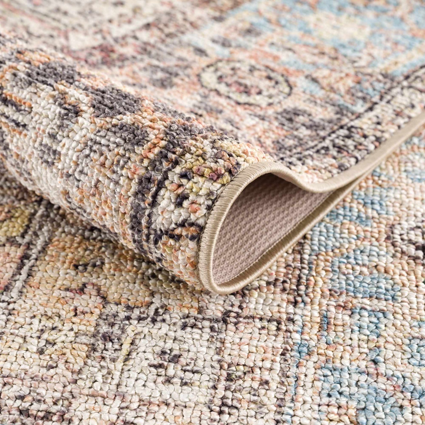 Beck Peach Washable Area Rug - - Rugs
