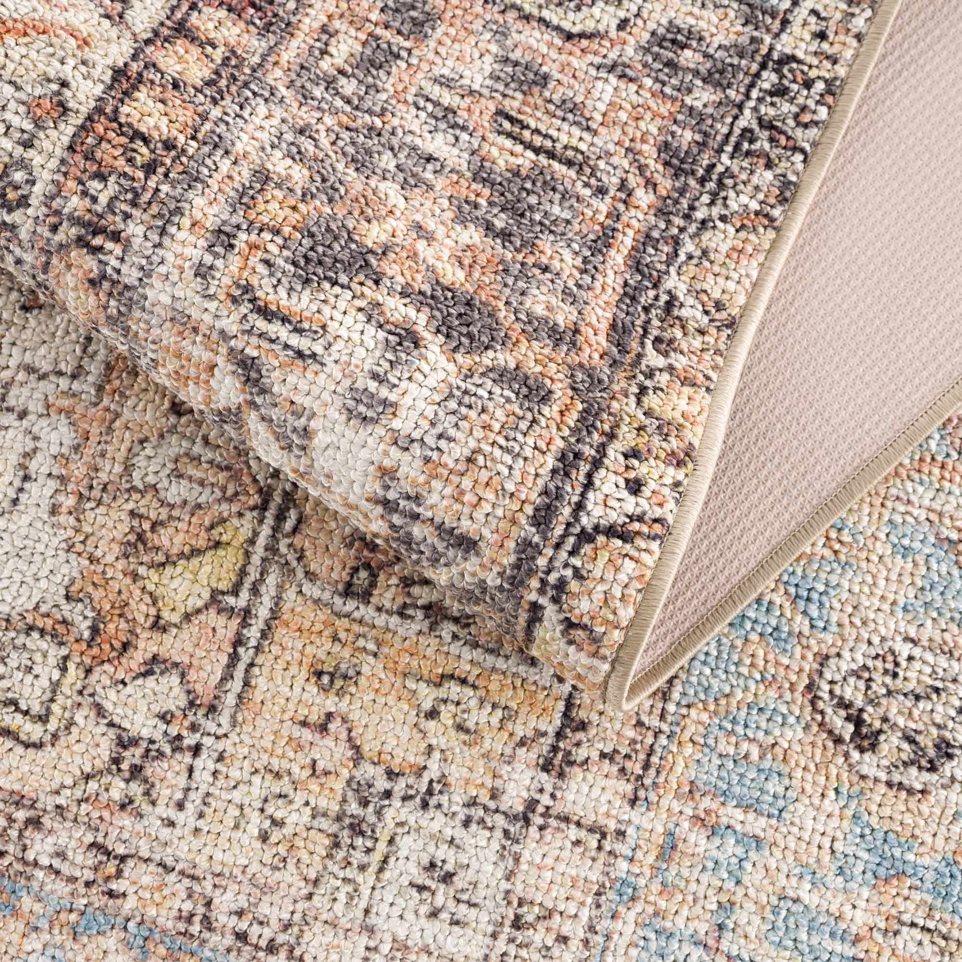 Beck Peach Washable Area Rug - - Rugs