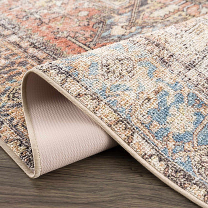 Beck Peach Washable Area Rug - - Rugs