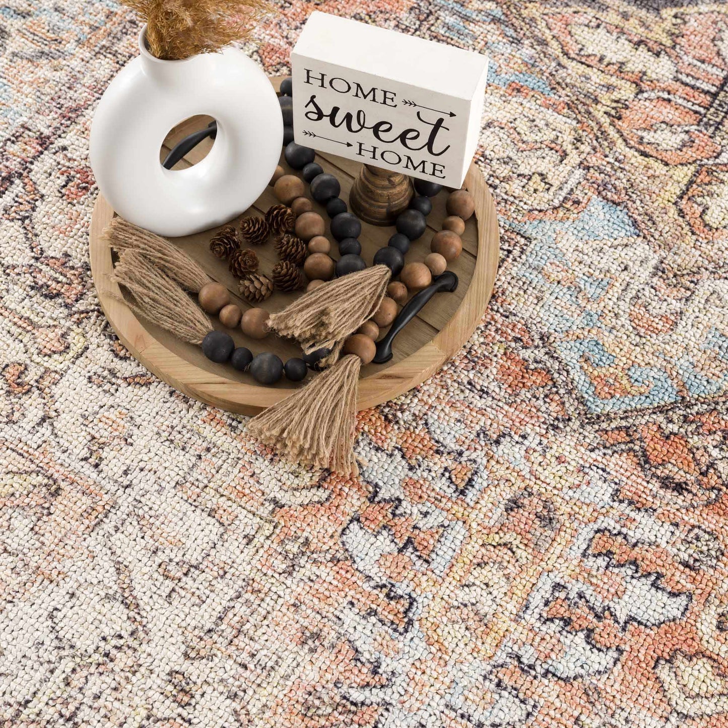 Beck Peach Washable Area Rug - - Rugs