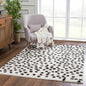Cansu Black & White Dotted Area Rug - - Rugs