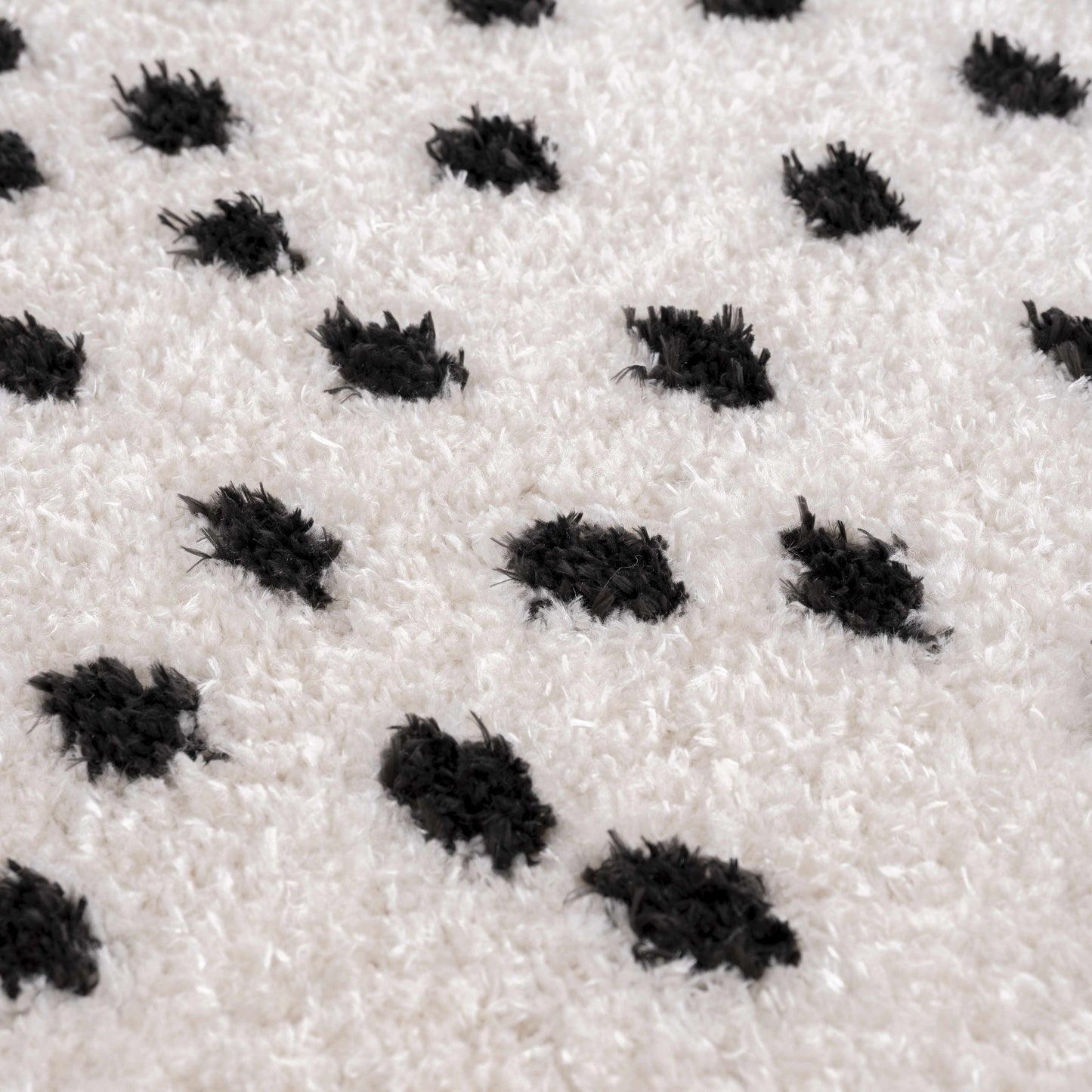 Cansu Black & White Dotted Area Rug - - Rugs
