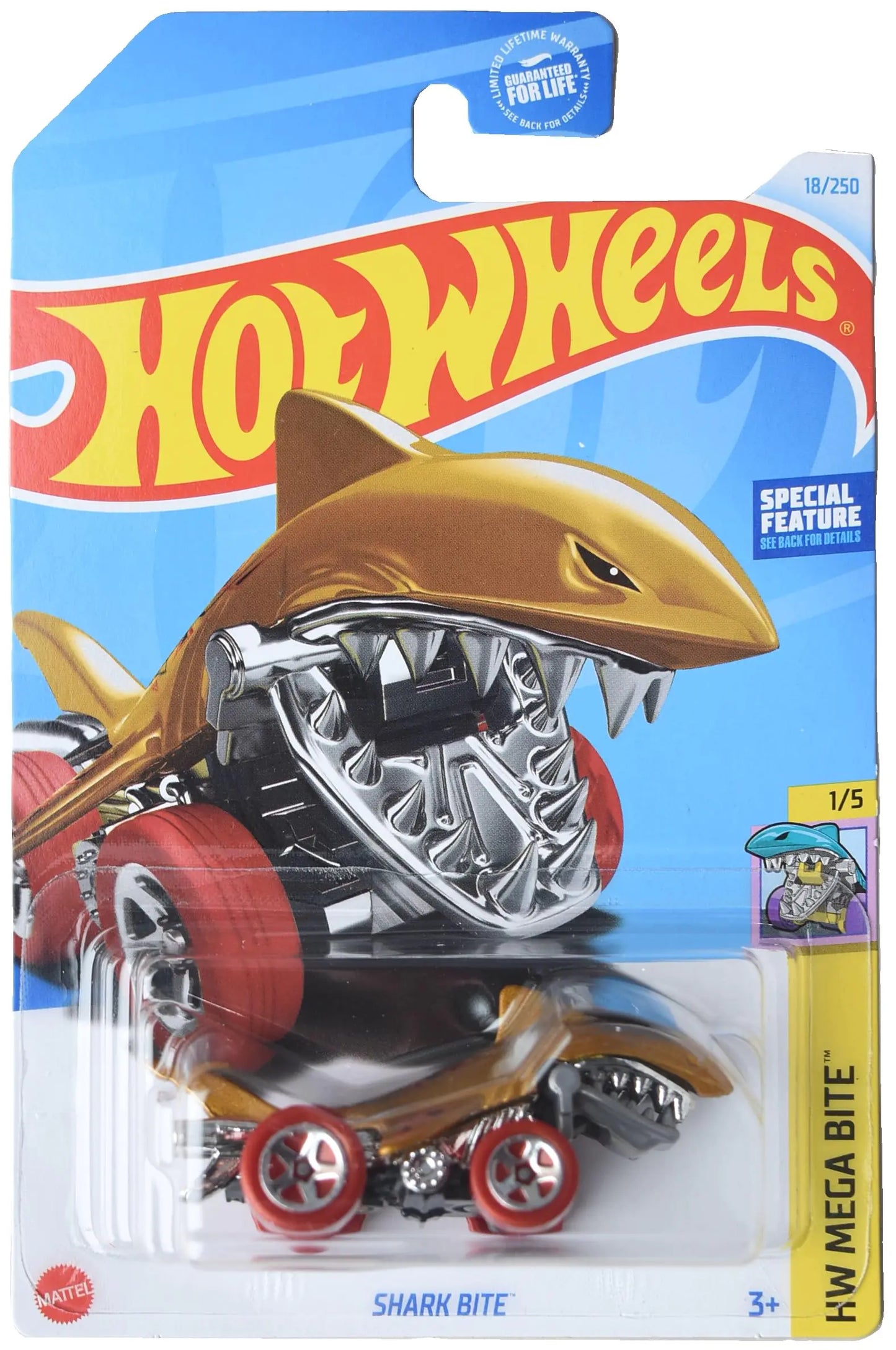Mattel Hot Wheels Shark Bite Mega Bite 1/5 [Gold] 18/250 - - toy car