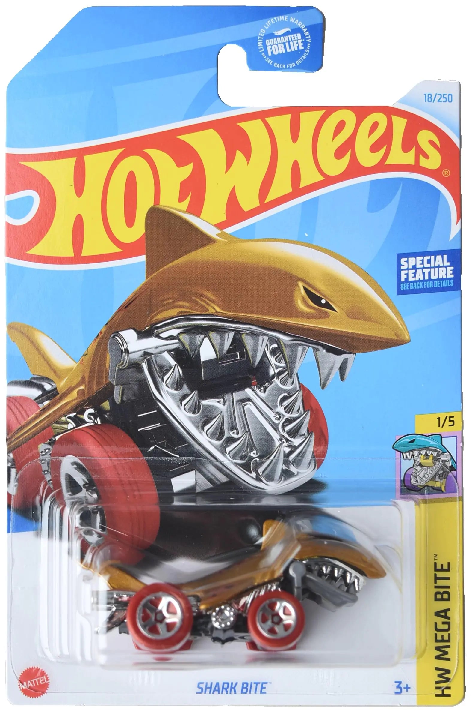 Mattel Hot Wheels Shark Bite Mega Bite 1/5 [Gold] 18/250 - - toy car