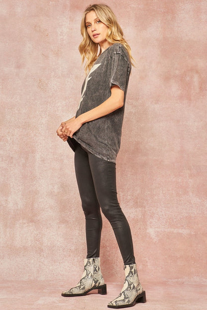 A Mineral Washed Graphic T-shirt - - T-SHIRT