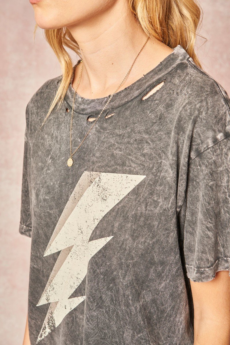 A Mineral Washed Graphic T-shirt - - T-SHIRT