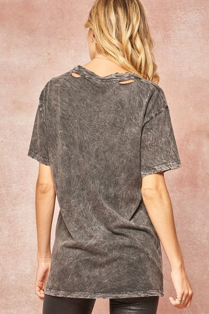 A Mineral Washed Graphic T-shirt - - T-SHIRT