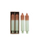 Set of 2 Camel & Mint Two-Tone Pleated Taper Candles - - Candles & Accessories
