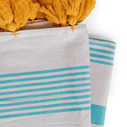 Assorted Loom Beach Towels - Yellow & Turquoise - Towel