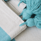 Assorted Loom Beach Towels - White & Turquoise - Towel