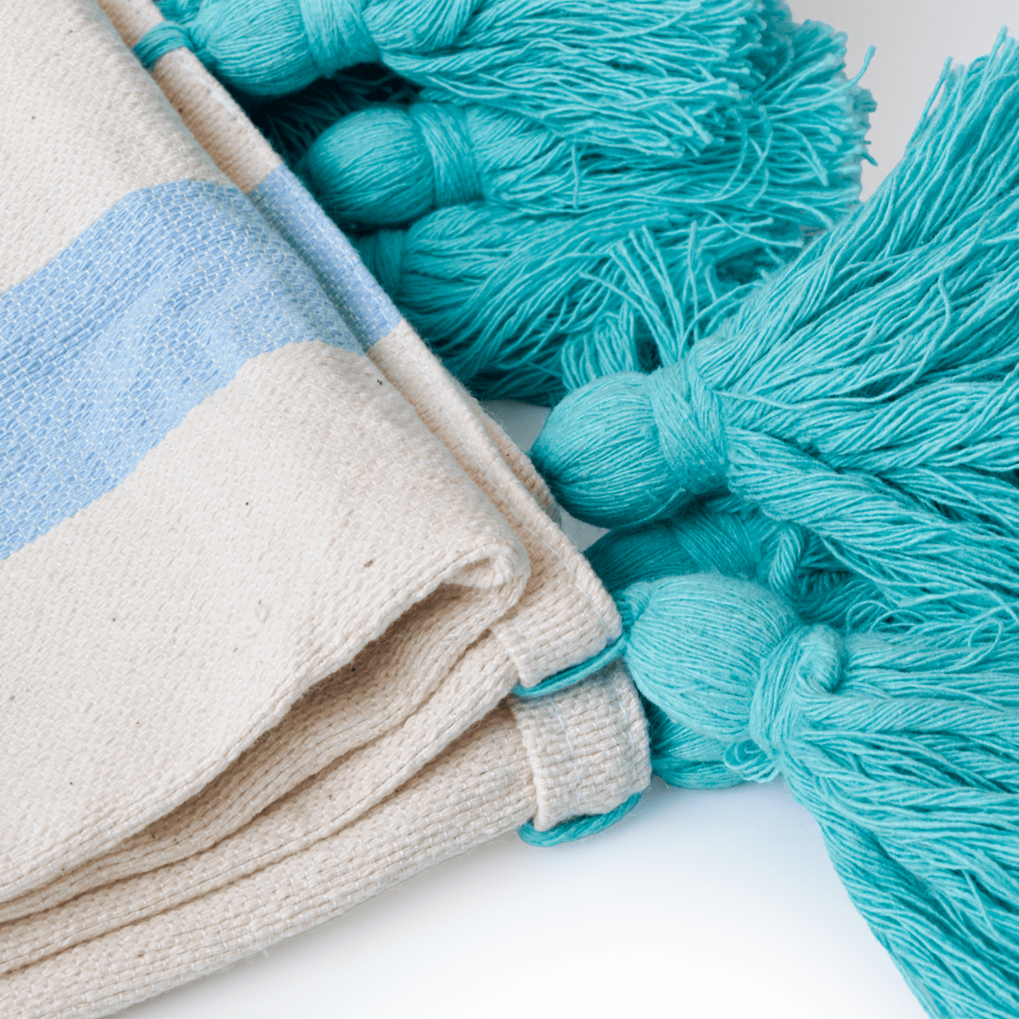 Assorted Loom Beach Towels - Dark Blue & Turquoise - Towel