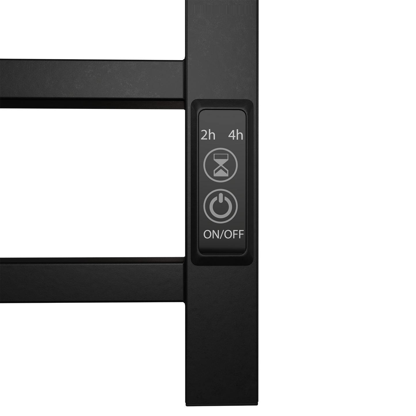 Towel Warmer 6 Bar Electric Heated Towel Rack Wall Mount Plug-in/Bath Towel Heater Matt-Black - Timer - -