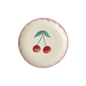 Ceramic Cake Plate with Hand Painted Cherries - - Bowls
