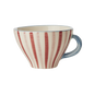 Ceramic Tea Cup with Hand Painted Stripes - 5.0 oz - - Bowls