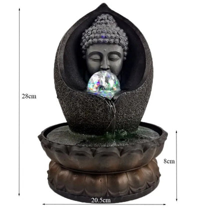 Indoor Running Water Fountains Handmade Buddha Statue Kia Day Design