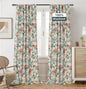 Floral Print Lined Thermal Insulated Room Darkening Blackout Window Curtain Set 2 Layers - Kia Day Design