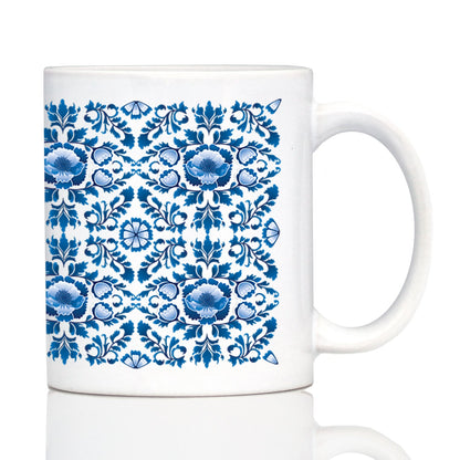 Delft Blue and White Coffee Mug Floral Dutch Pattern Gifts White Ceramic Coffee Cup - - Coffee Mugs