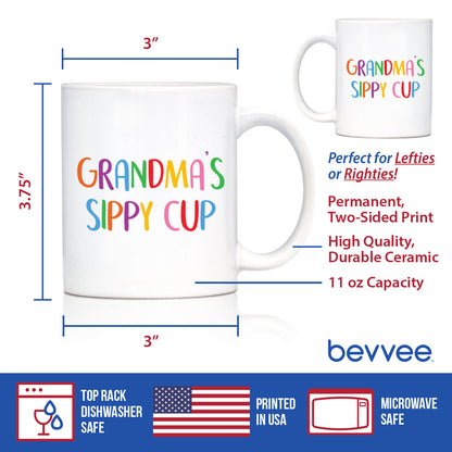Grandma's Sippy Cup - Coffee Mug Gift for Grandmothers - Cute Birthday Cups - - Coffee Mugs