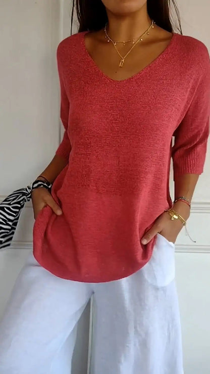 Ladies V-Neck Top - Kia Day Design