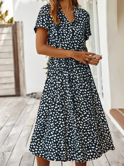 Ladies Short Sleeve Summer Long Dress - Kia Day Design