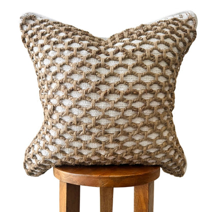 Tuban Pillow Cover – Neutral Textured Boho Accent Pillow - -