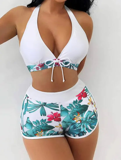 VigoBreviya Print Tied Halter Swimwear Women High Waist Print17 Large