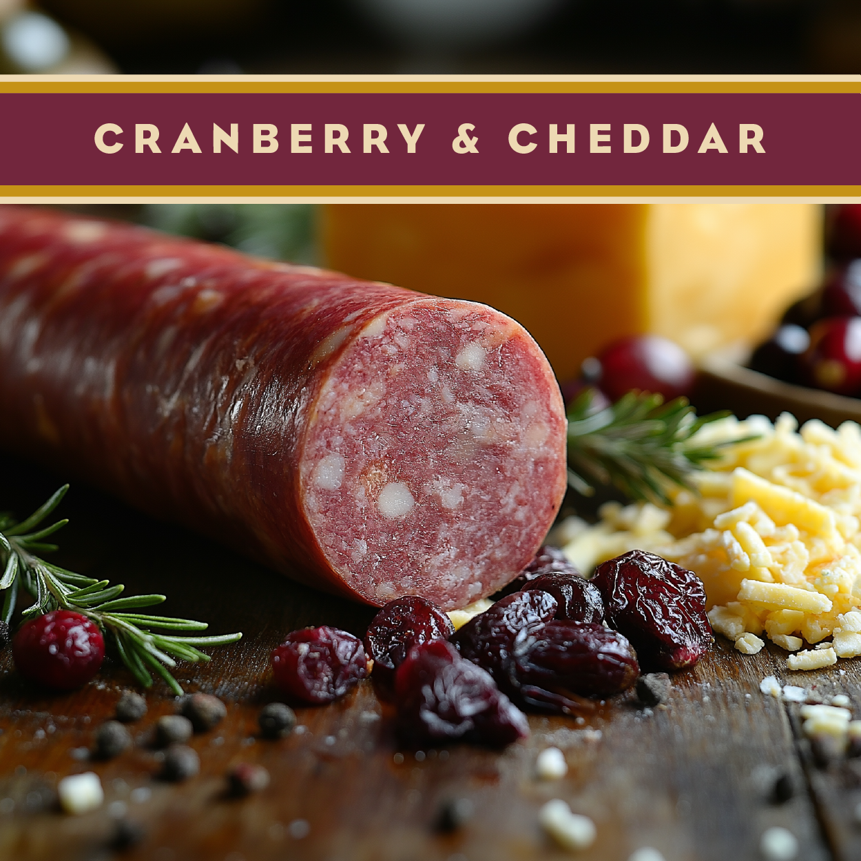 Cranberry Cheddar Summer Sausage 12oz- Artas'n Meats- {{Product type}}