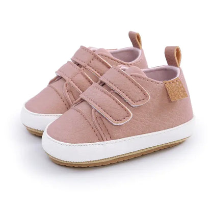 Multicolor Retro Leather Shoes Baby pink 13-18 Months