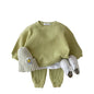 Baby Cotton Knitting Clothing Sets Green 3Y