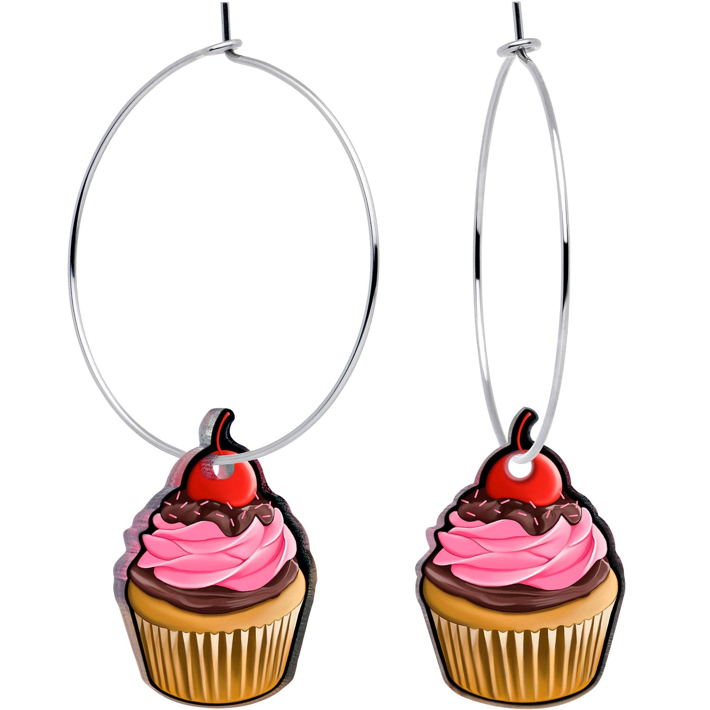 Valentine Cupcake Hoop Earrings by Onyx O - - EARRINGS Hoop