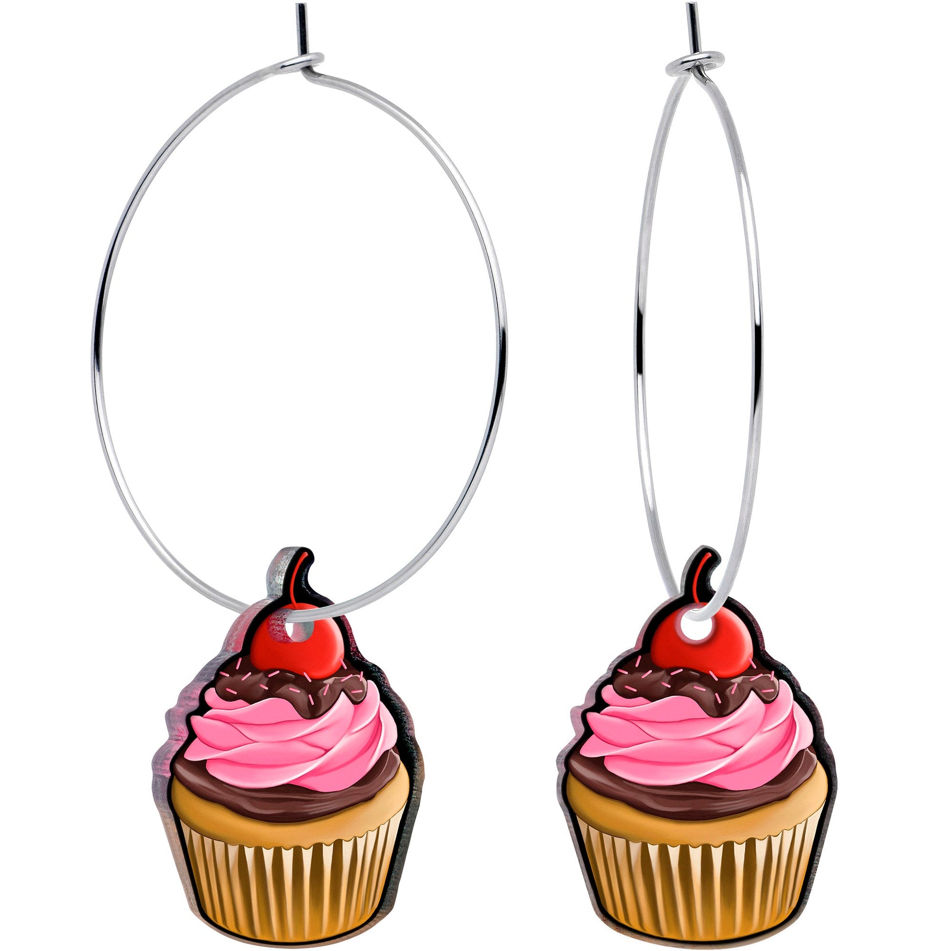 Valentine Cupcake Hoop Earrings by Onyx O - - EARRINGS Hoop