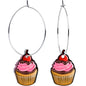 Valentine Cupcake Hoop Earrings by Onyx O - - EARRINGS Hoop