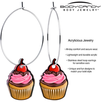 Valentine Cupcake Hoop Earrings by Onyx O - - EARRINGS Hoop