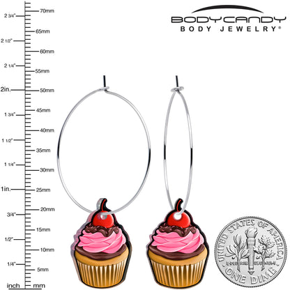Valentine Cupcake Hoop Earrings by Onyx O - - EARRINGS Hoop