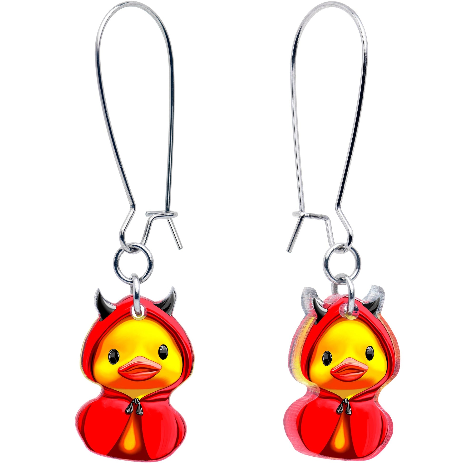 Hot Litle Devil Duck Dangle Earrings by Onyx O - - EARRINGS Dangle