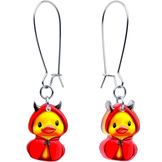 Hot Litle Devil Duck Dangle Earrings by Onyx O - - EARRINGS Dangle
