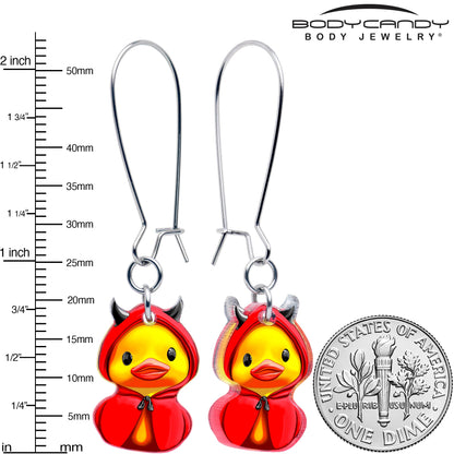 Hot Litle Devil Duck Dangle Earrings by Onyx O - - EARRINGS Dangle