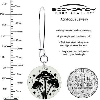 Glow in the Dark Mystic Mushroom Dangle Earrings by Onyx O - - EARRINGS Dangle