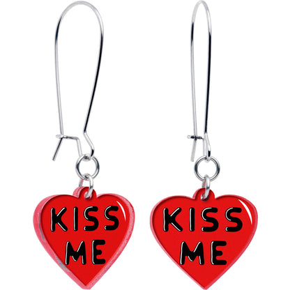 Kiss Me Heart Dangle Earrings by Onyx O - - EARRINGS Dangle