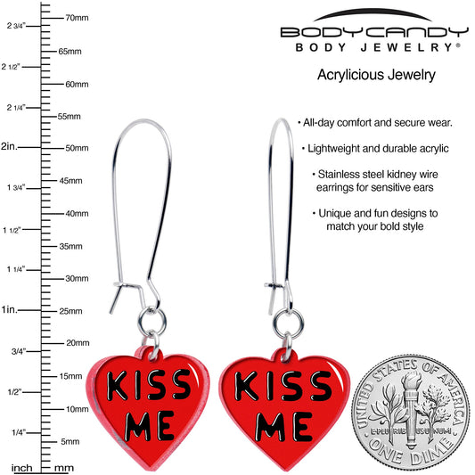 Kiss Me Heart Dangle Earrings by Onyx O - - EARRINGS Dangle