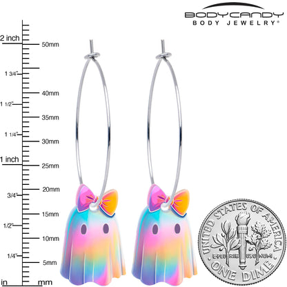Iridescent Ghost Girl Hoop Earrings by Onyx O - - EARRINGS Hoop