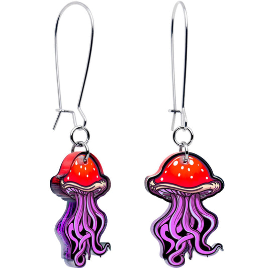 Mushroom Jellyfish Dangle Earrings by Onyx O - - EARRINGS Dangle