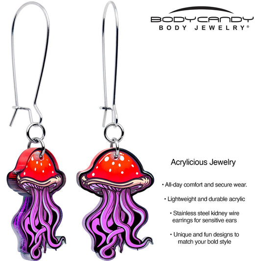 Mushroom Jellyfish Dangle Earrings by Onyx O - - EARRINGS Dangle