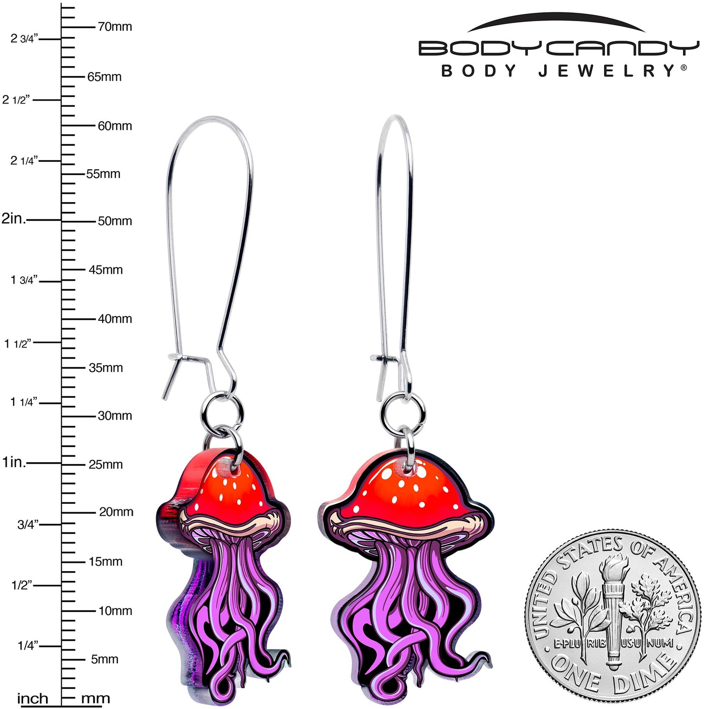 Mushroom Jellyfish Dangle Earrings by Onyx O - - EARRINGS Dangle