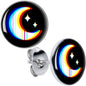 Chromatic Moon Stud Earrings by Onyx O - - EARRINGS Stud