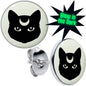 Mystic Kitty Cat Glow in the Dark Stud Earrings by Onyx O - - EARRINGS Stud