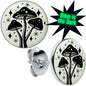 Mystic Mushroom Glow in the Dark Stud Earrings by Onyx O - - EARRINGS Stud