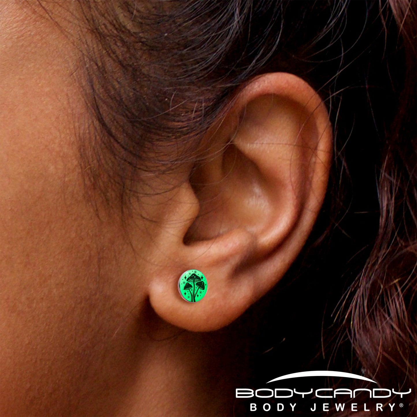 Mystic Mushroom Glow in the Dark Stud Earrings by Onyx O - - EARRINGS Stud