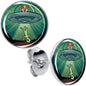 Reverse Alien UFO Abduction Stud Earrings by Onyx O - - EARRINGS Stud