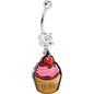 Double Gem Valentine Cupcake Dangle Belly Ring by Onyx O - - BELLY RING Dangle